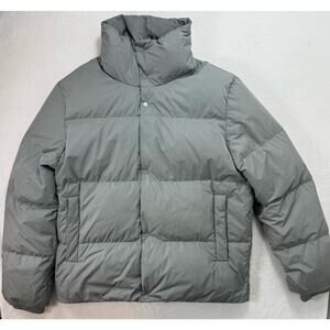 COS Men's Size Small Green 700 Down Puffer Jacket Warm Funnel Neck